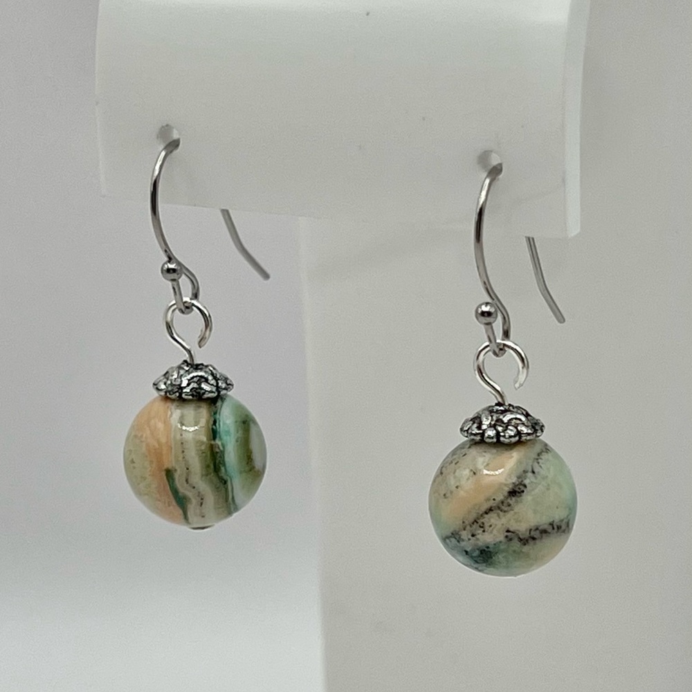 GREEN CALCITE EARRINGS